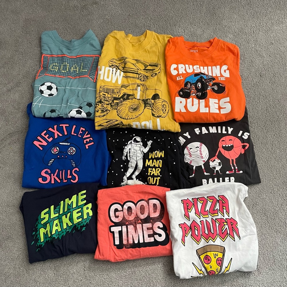 Boys Carters SIZE 6 Long Sleeve Shirt lot. NINE SHIRTS!!!